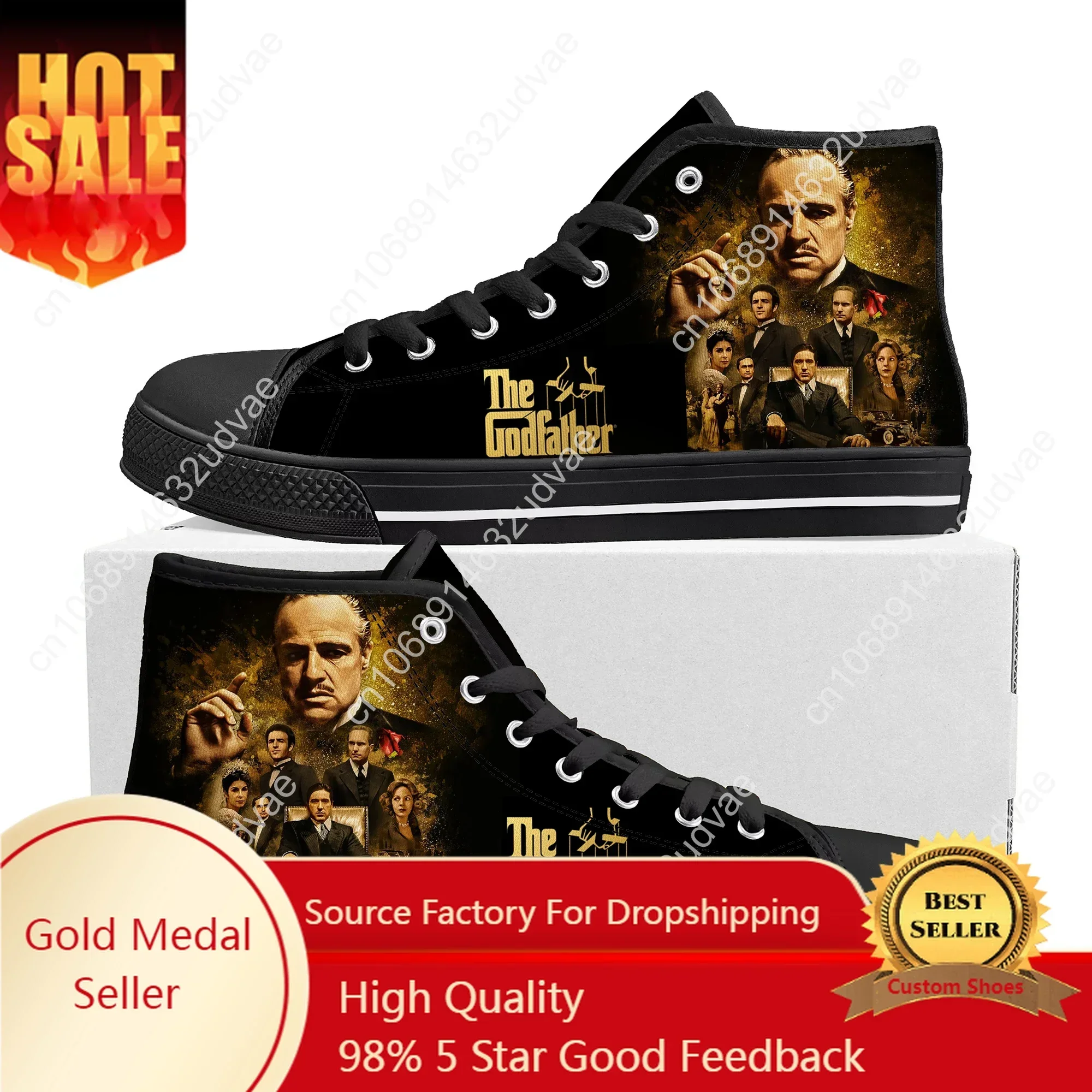 The Godfather Hot Movie High Top Sneakers Mens Womens High Quality Canvas Sneaker Casual Couple Shoes Custom Shoe