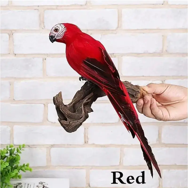 1 Pcs 25/35cm Handmade Simulation Parrot Creative Feather Lawn Figurine Ornament Animal Bird Garden Bird Prop Home Decor