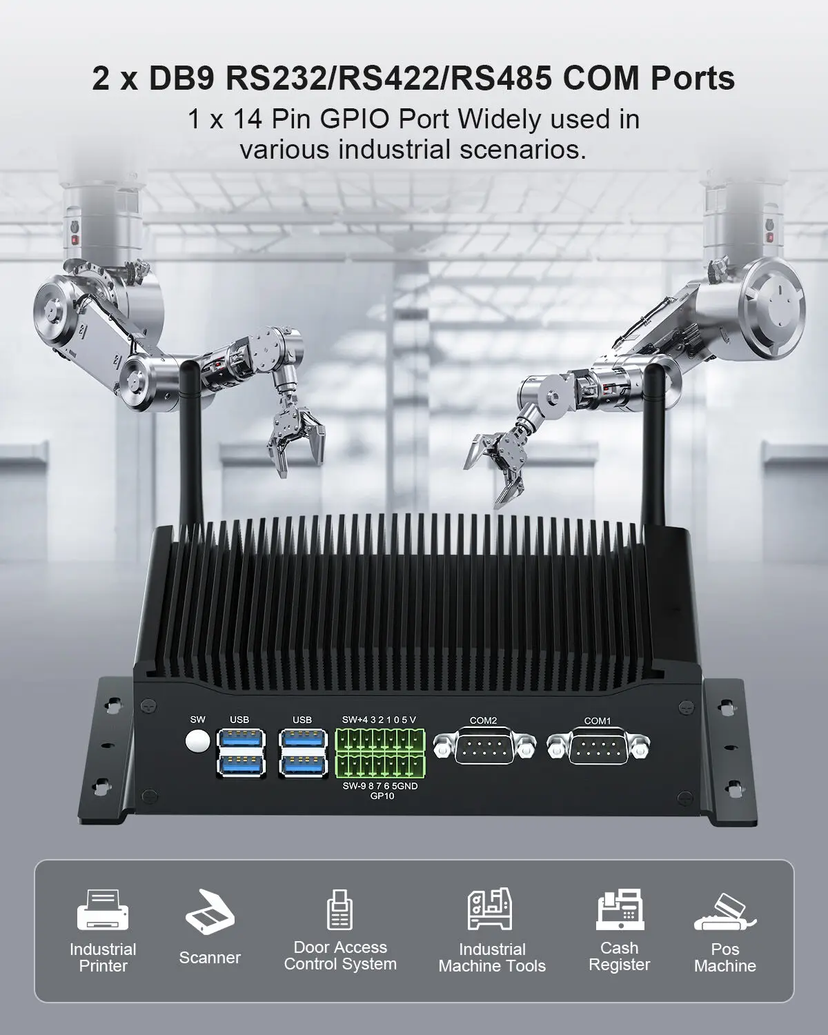 HYSTOU PC Mini Core i3 10110U i5 8260U i5 10210U i7 10810U Micro Computer Desktop GPIO Dual LAN Fanless Industrial