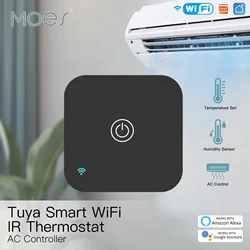 Moes WiFi IR Thermostat AC Controller Touch Button Smart Life Tuya APP Wireless Temperature Humidity Sensor Voice Alexa Google