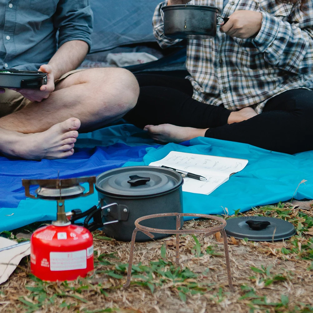 

Sturdy Outdoor Stove Stand Rustproof Camping Wok Rack Reusable Pan Holder Multi-Function Pot Supply For Hiking