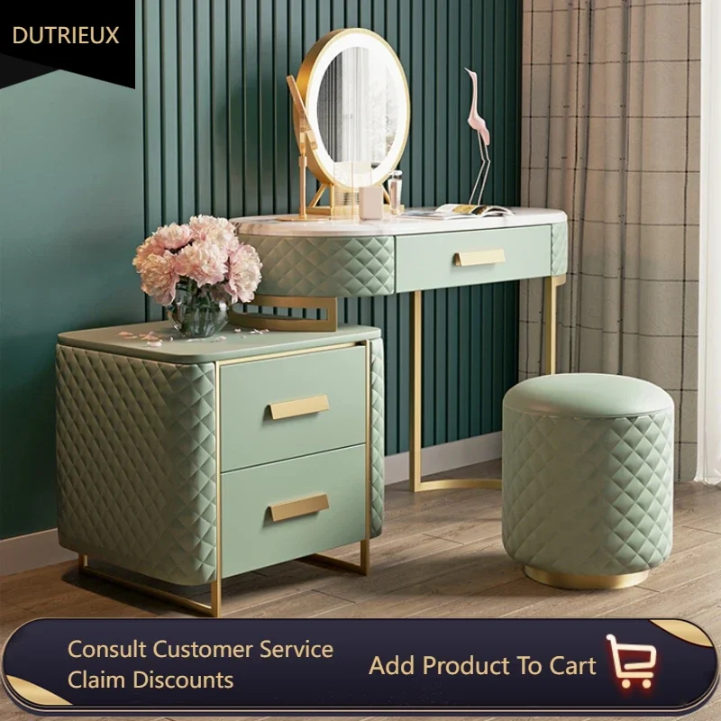 

Design Modern Dressing Table Storage Drawers Luxury Vanity Dressers Mirror Women Tocador De Maquillaje Nordic Home Furniture