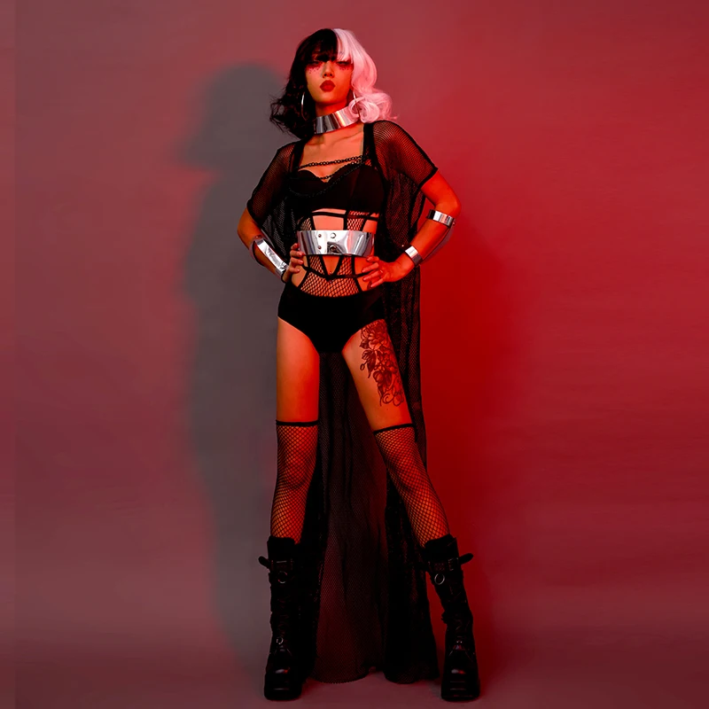 أزياء الهالوين المثيرة للنساء للبالغين بار DS أداء Gogo Dance Le الزي الساحرة موضوع المرحلة زي نموذج نسائي