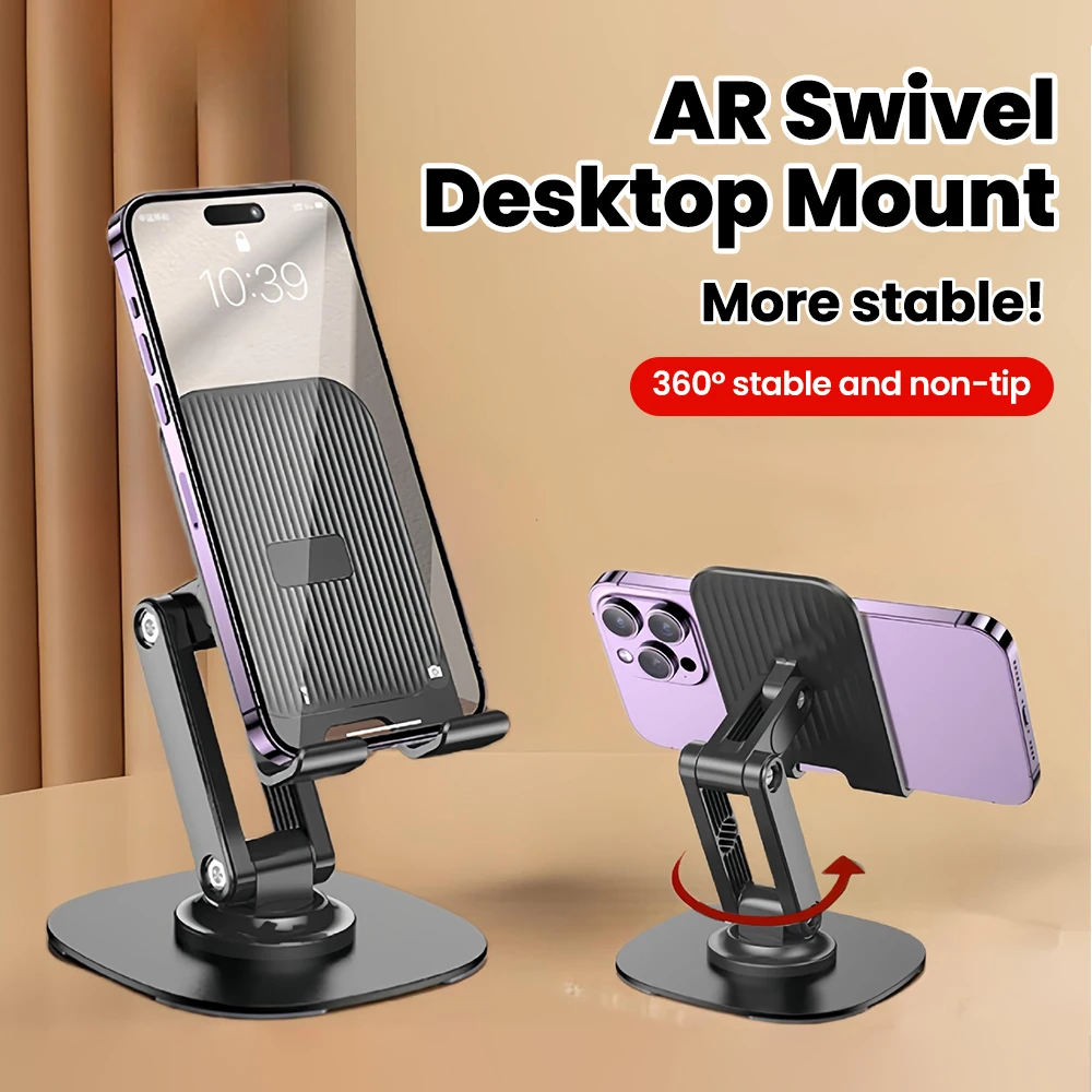 360 °   Support de téléphone Portable de bureau pliable rotatif, tablette universelle paresseuse, Support Mobile Portable pour IPhone 16