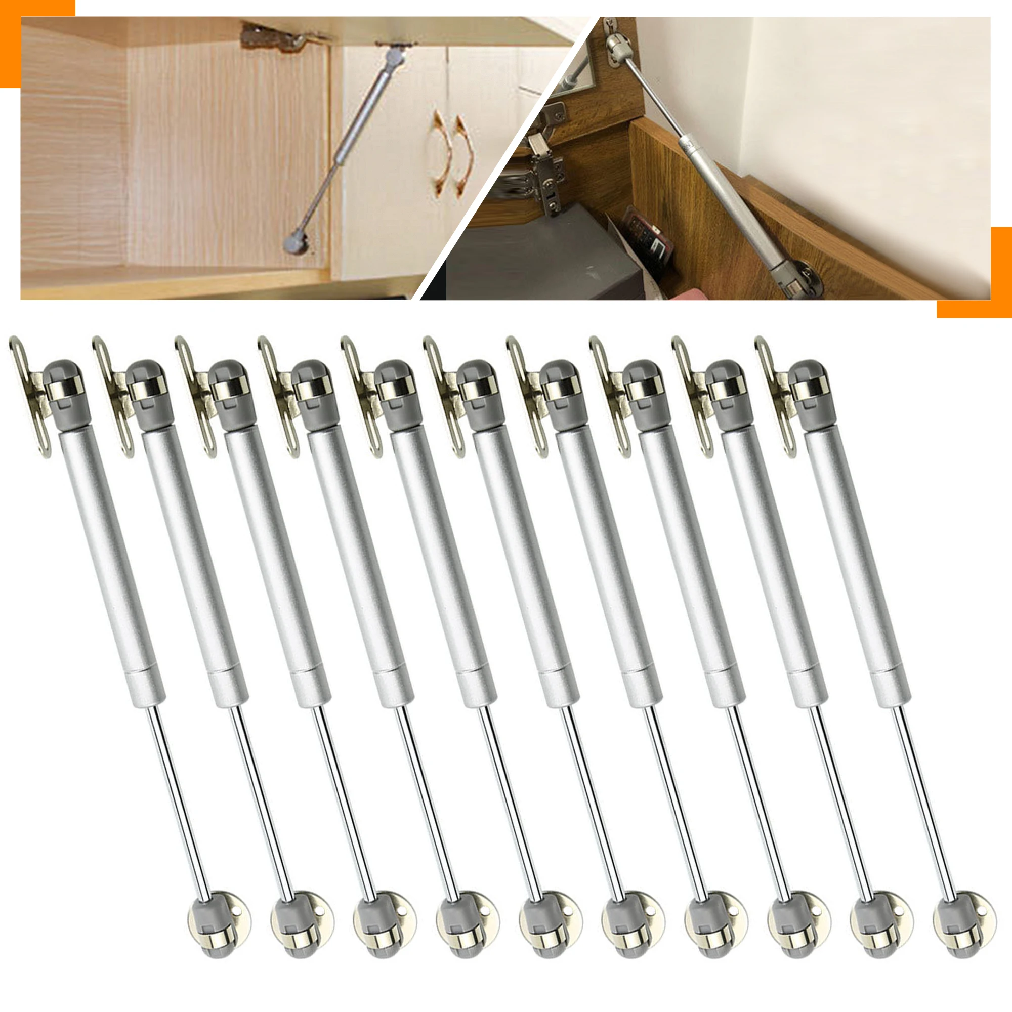 10PCS Pressure 100N(10KG) Furniture Cabinet Door Stay Soft Close Hinge Hydraulic Gas Lift Strut Support Rod