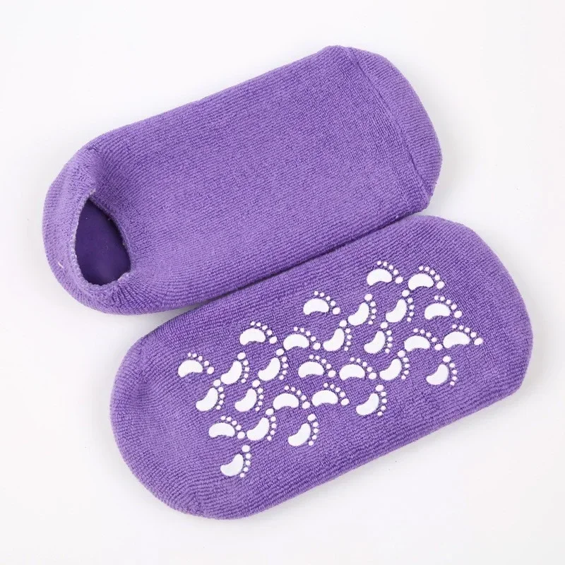 Chaussettes en gel hydratant pour soins des pieds, chaussette de pédicure, talon dur, protection de la peau sèche et craquelée, réparation, exexpansive, douce, spa, 2 pièces