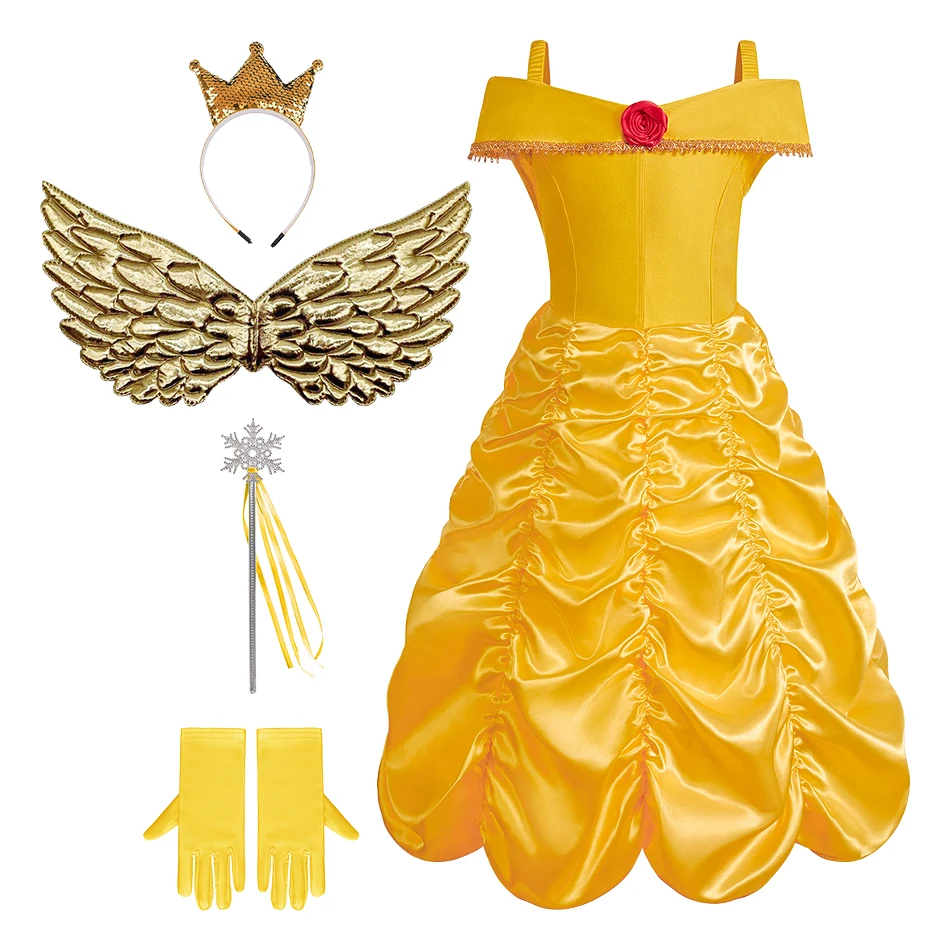 

Child Cosplay Dress For Girls Clothes Sets Baby Girl Christmas Party Beauty Queen Costume Kids Halloween Belle Princess Dresses