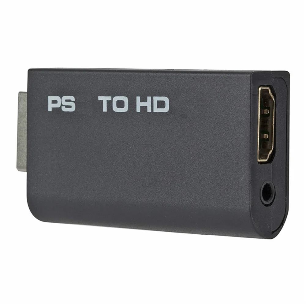 PS2 to HDMI-Compatible 480i/480p/576i Audio Video Converter with 3.5mm Audio Output Supports PS2 Display Mode 1080P Conversion