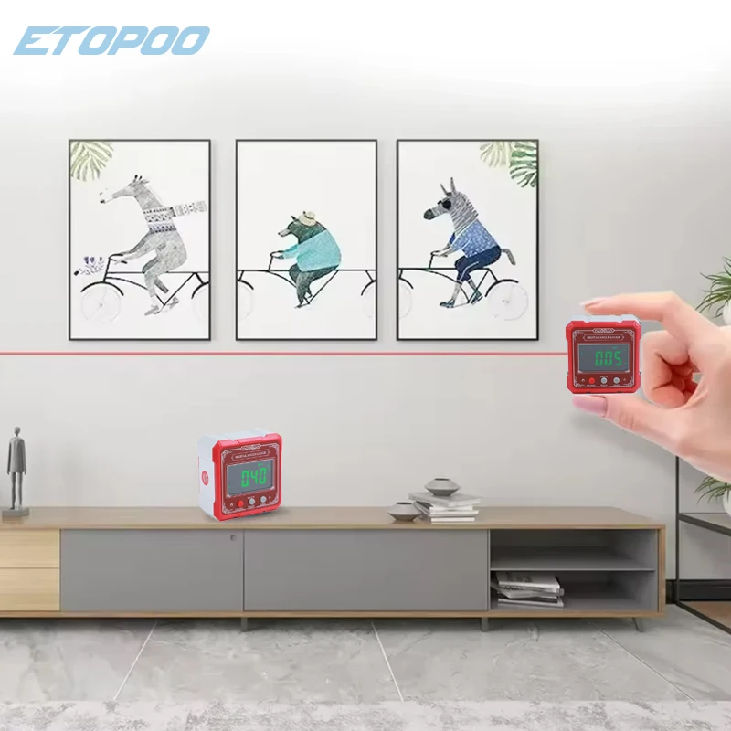 4*90 °   0.2 °   듀얼 레이저 자기 틸트 각도 박스 디지털 디스플레이 산업용 등급 상서로운 구름 4면 경사계