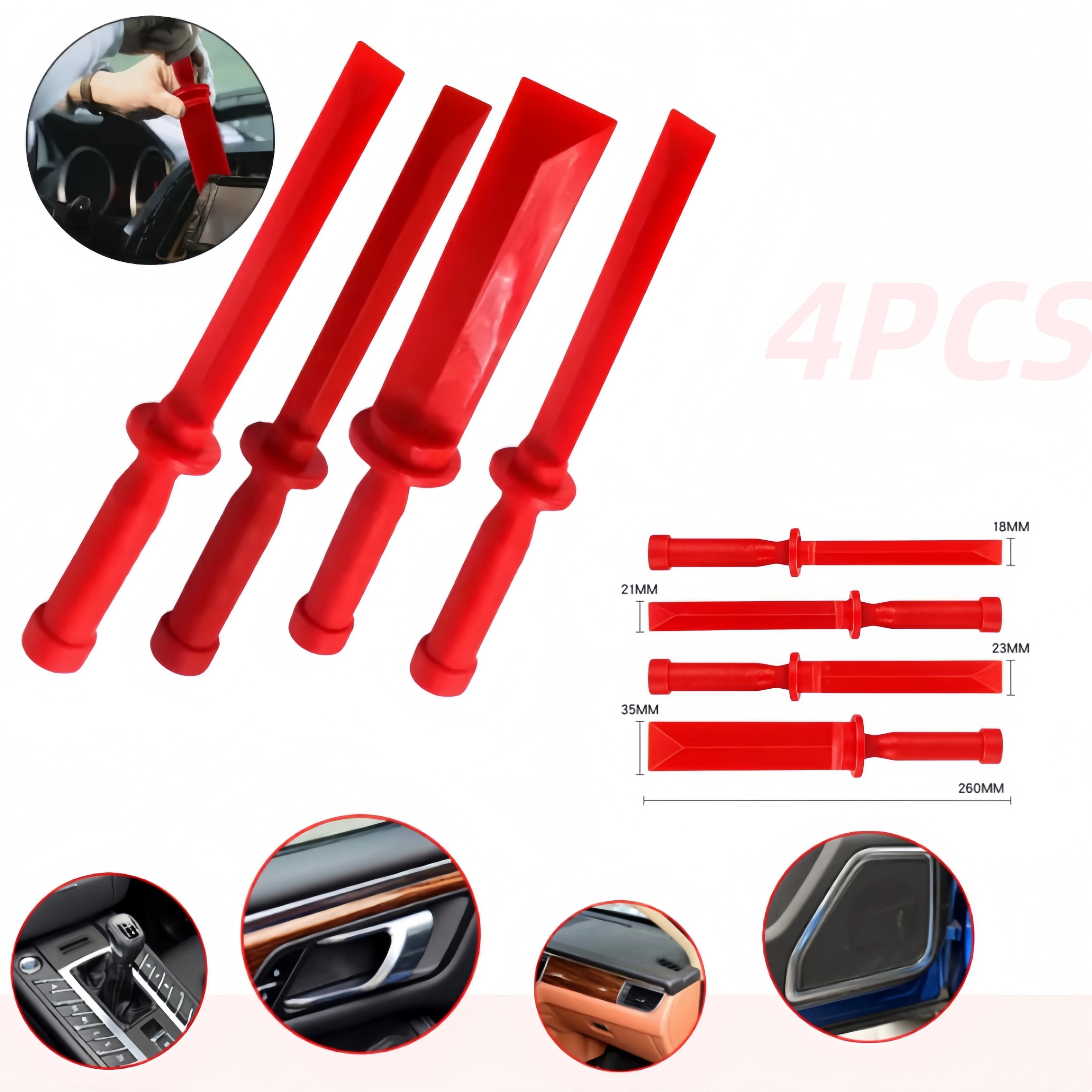 4Pcs Universal Car Wheel Weight Tape Scraper Tool Kit Plastic Trim Removal Tool Adhesive Debris Remover Automotive Remove Tools