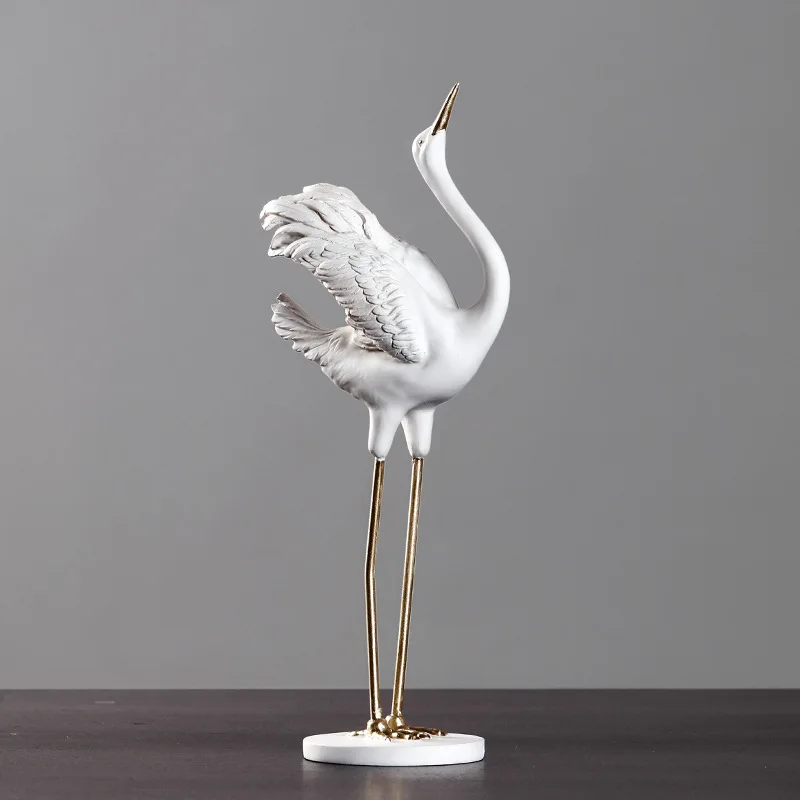 3-Positions Red-crowned Crane Figurines Creative Sculptures Miniatures Table Top Items Art Room Decorations Aesthetic Design