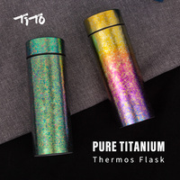 TiTo Eco-Friendly Material Pure Titanium Double Wall Insulated Glass Thermos Cup Portable Business Titanium Vacuum Flask