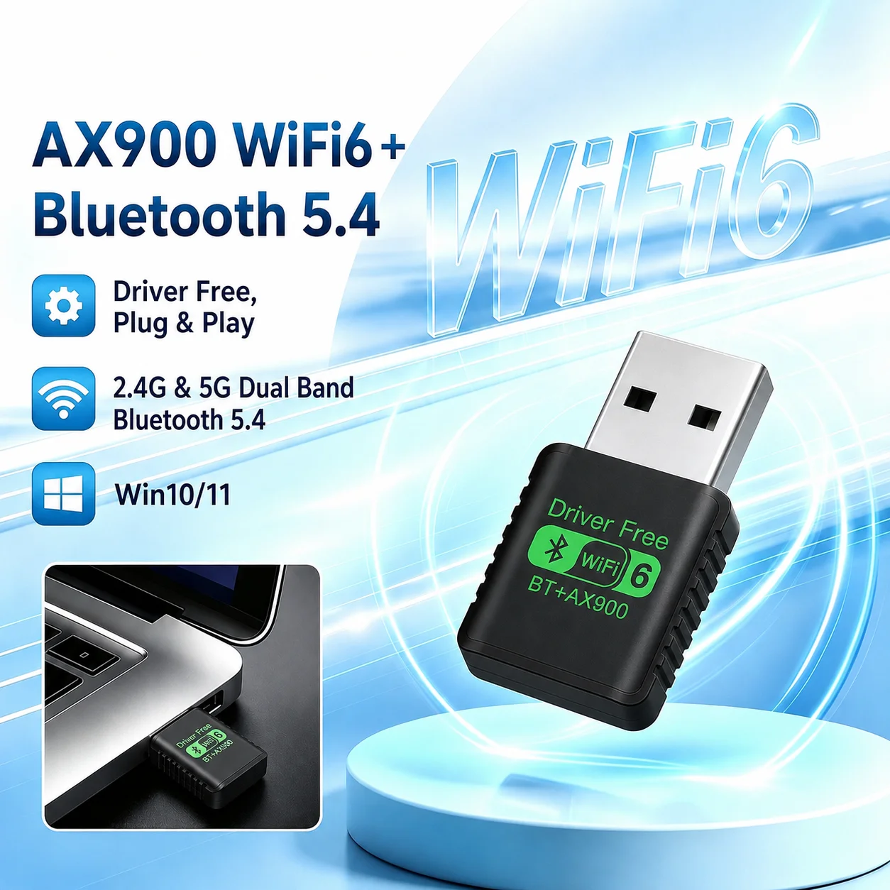 Laptop External Accessories - USB Kablosuz Ağ Kartı WiFi6 AX900