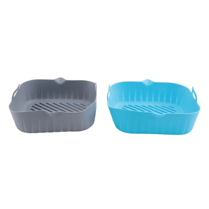 NEW HOT In Stock-2 Pcs Large Air Fryer Silicone Liner Pot Reusable Air Fryer Basket Heat Resistant Non-Stick Multi-Function Barb
