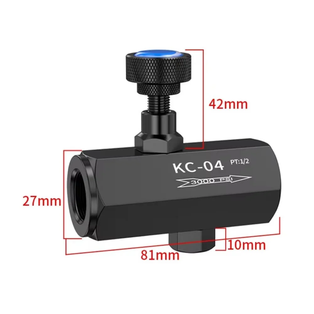 

1 2 NPT Threading Valve Flow Control Valve 1 2 NPT High-pressure Valve 30 L min Flow Rate 1 2 NPT Threading 3 8 NPT Threading