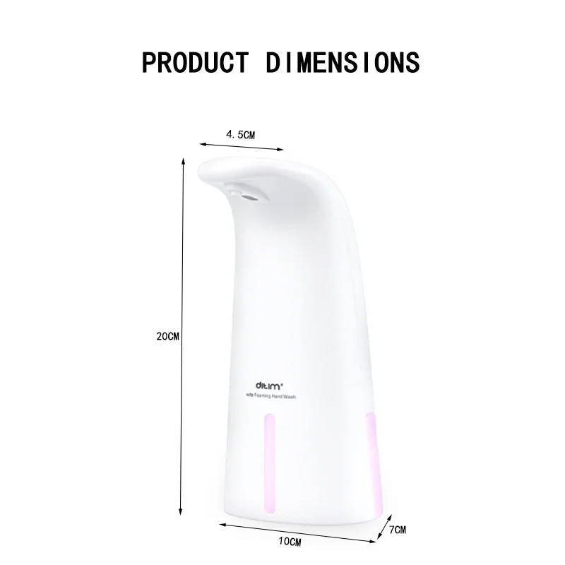250ml Touchless Automatic Foaming Soap Dispenser - More Safety Health - Bathroom Kitchen Cleaner