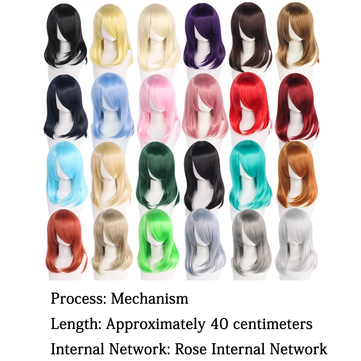 16-Inch Curly Hair With Bangs For Cosplay Composite Hair, Suitable For Women'S Halloween-Themed Party Costume Props Lolita Wig
