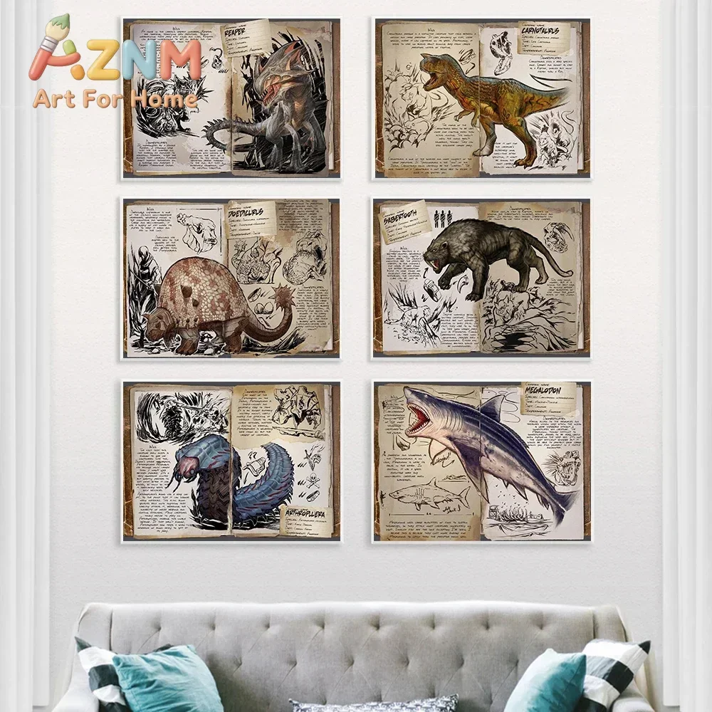 Modular Canvas Ark Survival Evolved Pictures Painting Survival Game Home Decor Print Dinosaur Poster Living Room Modern Wall Art