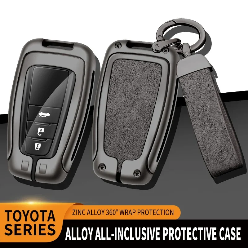 

Zinc Alloy Leather TPU Car Remote Key Bag For Toyota Highlander Camry Corolla RAV4 Prado 2018 2020 2021 2010. 22 Accessories