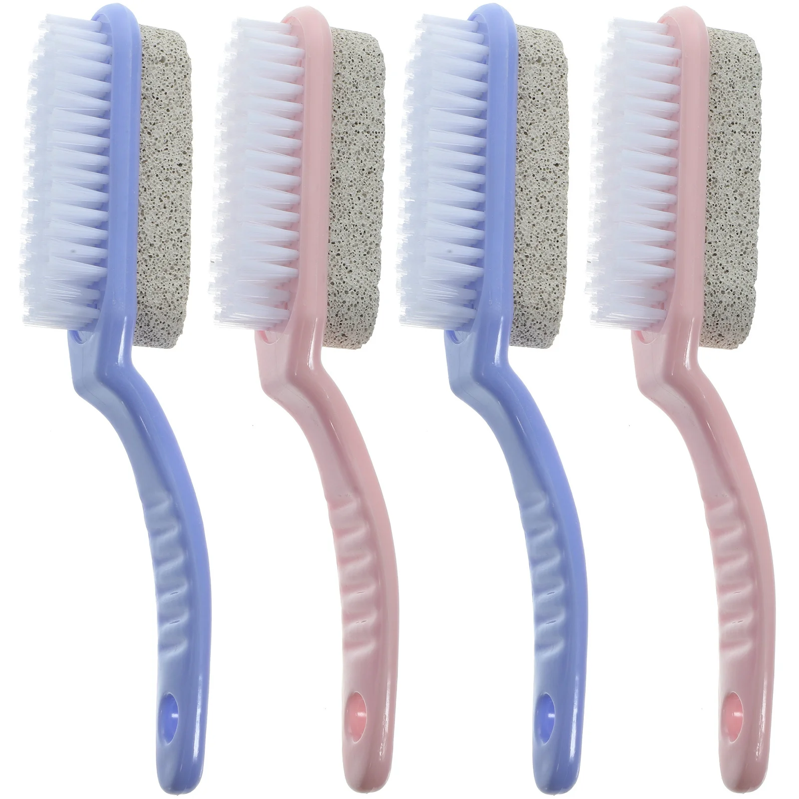 4 قطعة 2 في 1 مسمار فرشاة تنظيف الغبار الكالس مزيل القدم باديكير حجر لينة PP شعيرات غير مزعجة السفر المنزل الحمام #6