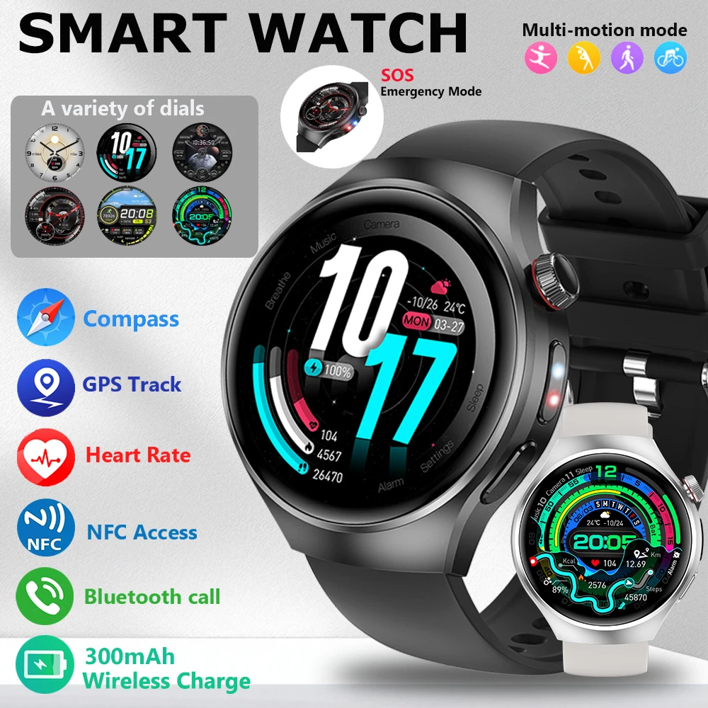 

2025 Новые мужские умные часы NFC Watch 5 Pro GPS 360*360 HD Экран AMOLED Сердечный ритм BT Мониторинг здоровья Женские умные часы
