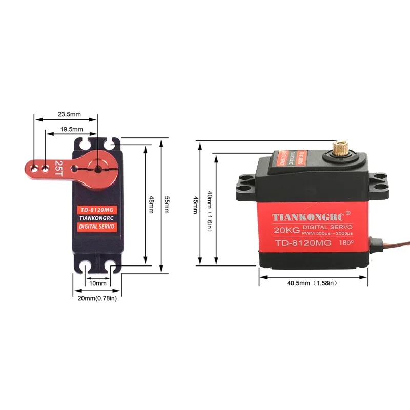 Waterproof Servo 20KG 25KG 30KG 35KG Large Torque Metal Gear Digital Servo Baja Servo for 1/8 1/10 Scale RC Cars