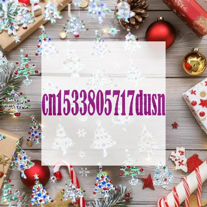 Dulce motivo navideño bola de cristal luces surtidas árbol de Navidad transferencias de Arte de uñas calcomanías de manicura adornos de uñas regalo