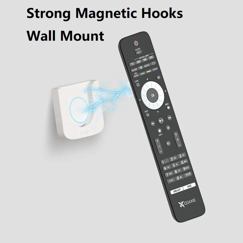 Strong Magnetic Remote Control Holder Wall Mount TV Remote Wall Mount Holder Hook Fan Remote Holder Magnetic Hooks(1 Pairs)