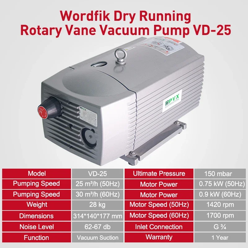 High quality manufacturers provide vacuum pump VD-25 series oil-free rotary vane vacuum pump