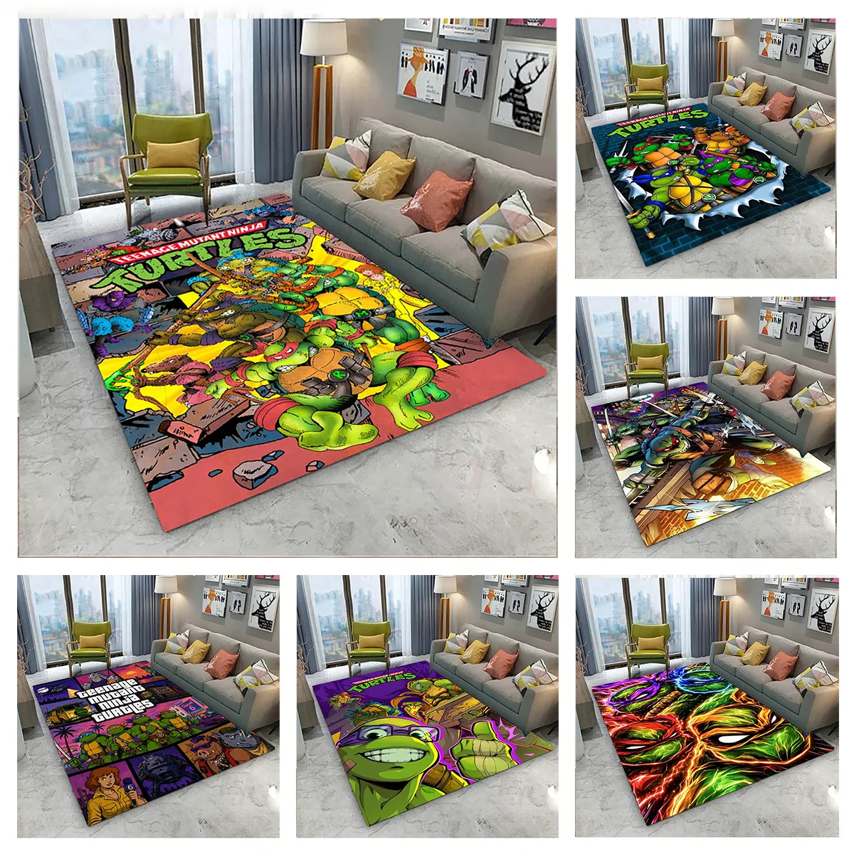 Home Bathroom Movie - T-Teenages-mutant-Ninjas-Turtles Film Movie 3D Carpet Rug