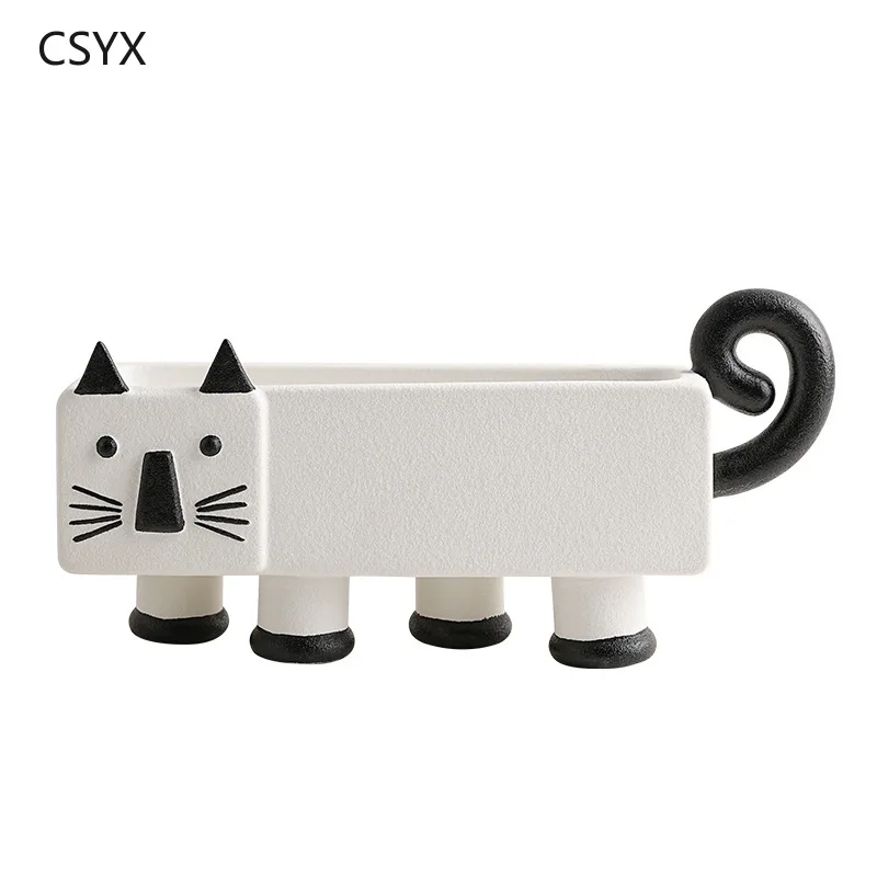 Cartoon Wabi-Sabi Cat Storage Ornament - Key Tray with Home Decor Items, Room Decor Accent Piece for Entryway/Desktop