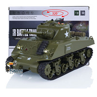 1/30 Scale Heng Long RC Battle Tank RC Tank Infrared Combating Plastic Model Sherman M4A3 3841-01 2.4G Remote Control Toy