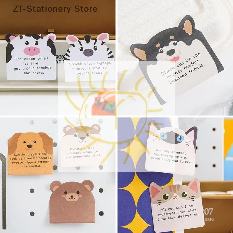 240/960 Sheets Large Capacity Adhesive Animal Shaped Memo Pads Cartoon Cute And Interesting Animal Shaped Sticky Notes