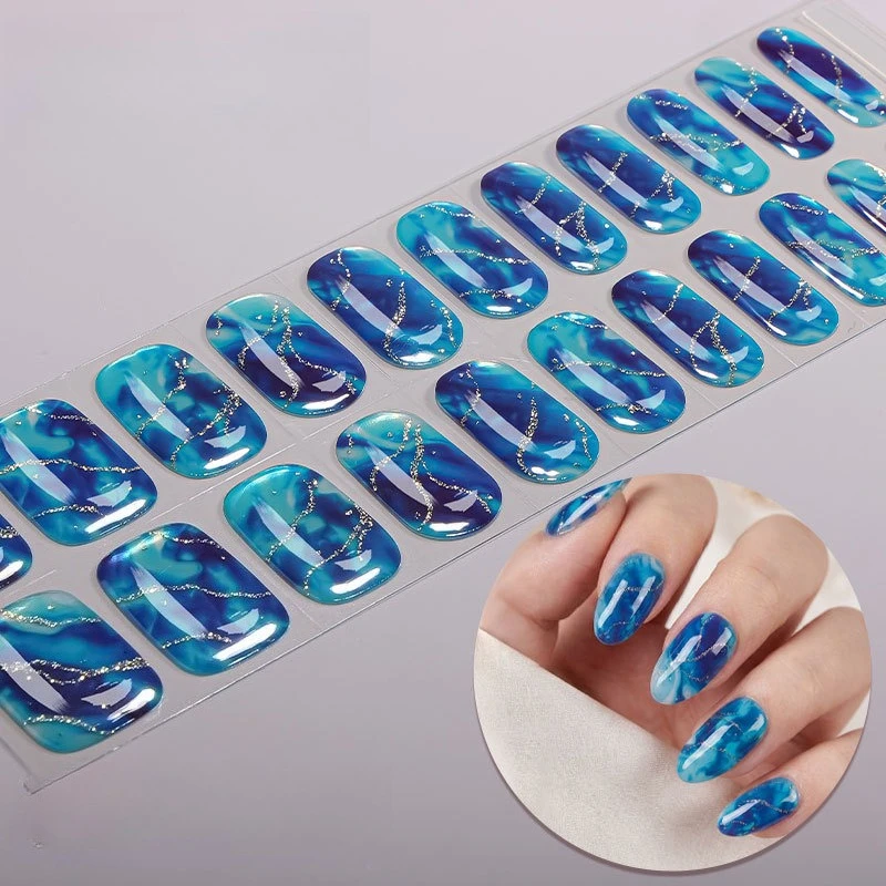 UV Free Curing Glitter Nail Stickers, Multiple Styles of Self-adhesive All Inclusive Nail Decorations, Daily DIY Nail Stickers
