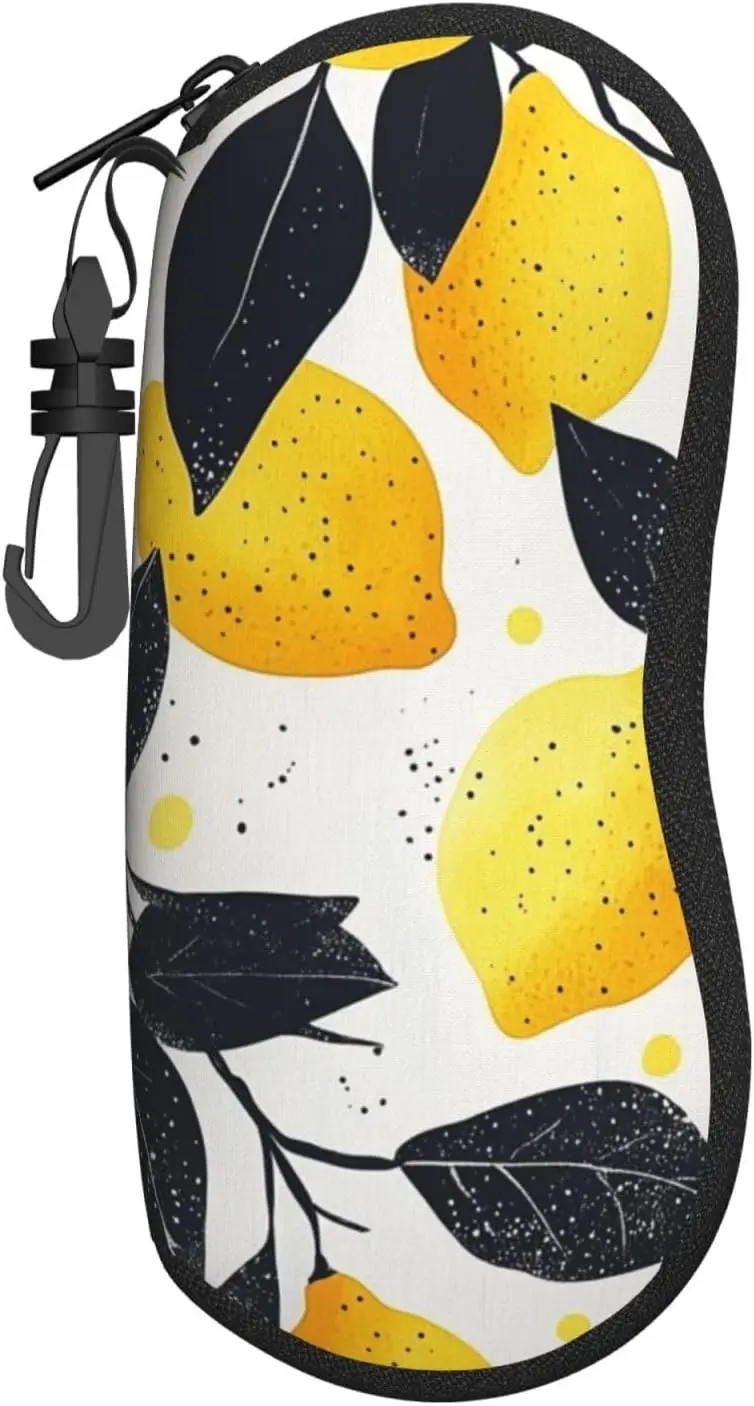 

Sunglasses Soft Case Ultra Light Neoprene Zipper Eyeglass Case With Belt Clip For Men Women（Pink Bows Print）