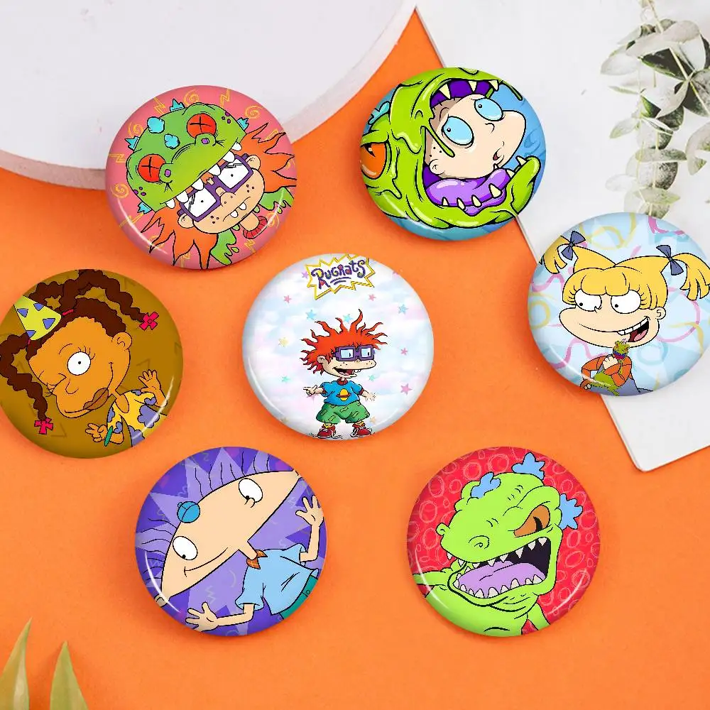 R-Rugrats Customizable Soft Button Pin For Women Creative Jewelry Funny Badge Cartoon Lover Hat