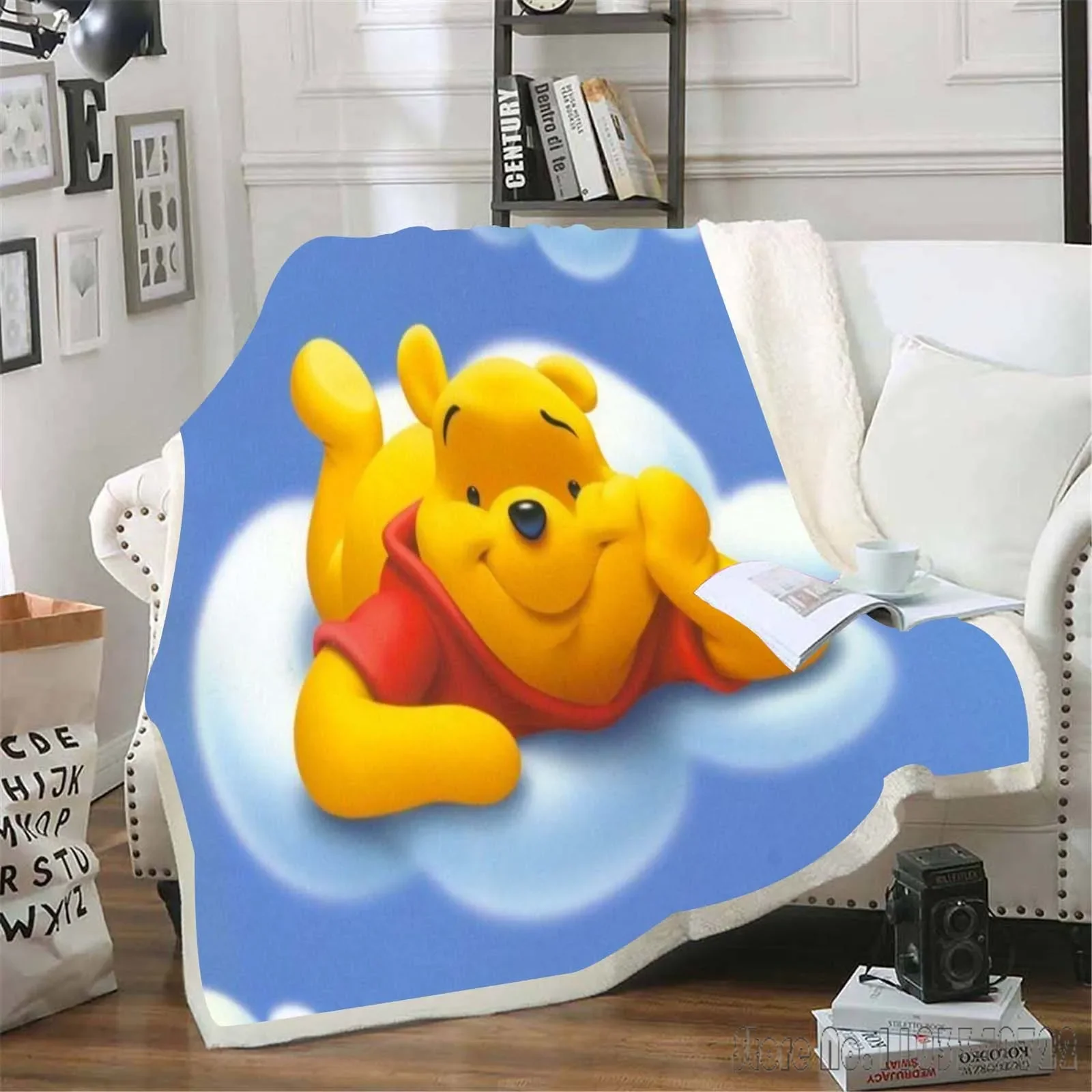 Winnie The Pooh Blankets Disney Cartoon Blanket Throw for Bed Sofa Decor Fleece Nap Blankets Boys Girls Children Gift