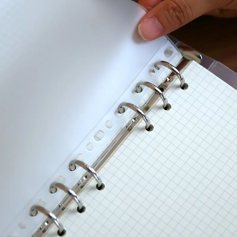 

5Pcs Transparent Loose Leaf Binder Bags Six-Holes Zipper Document Storage Pouches Waterproof File Organizer Binder Pouch