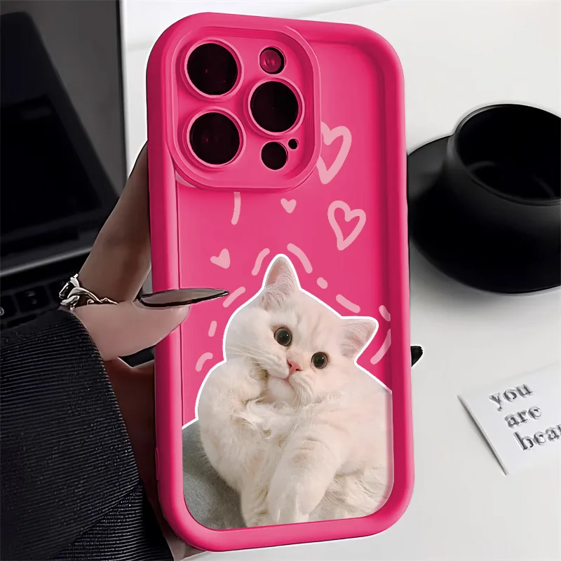 Candy Color Cute Cat Phone Case For iPhone 13 Case iPhone 11 15 14