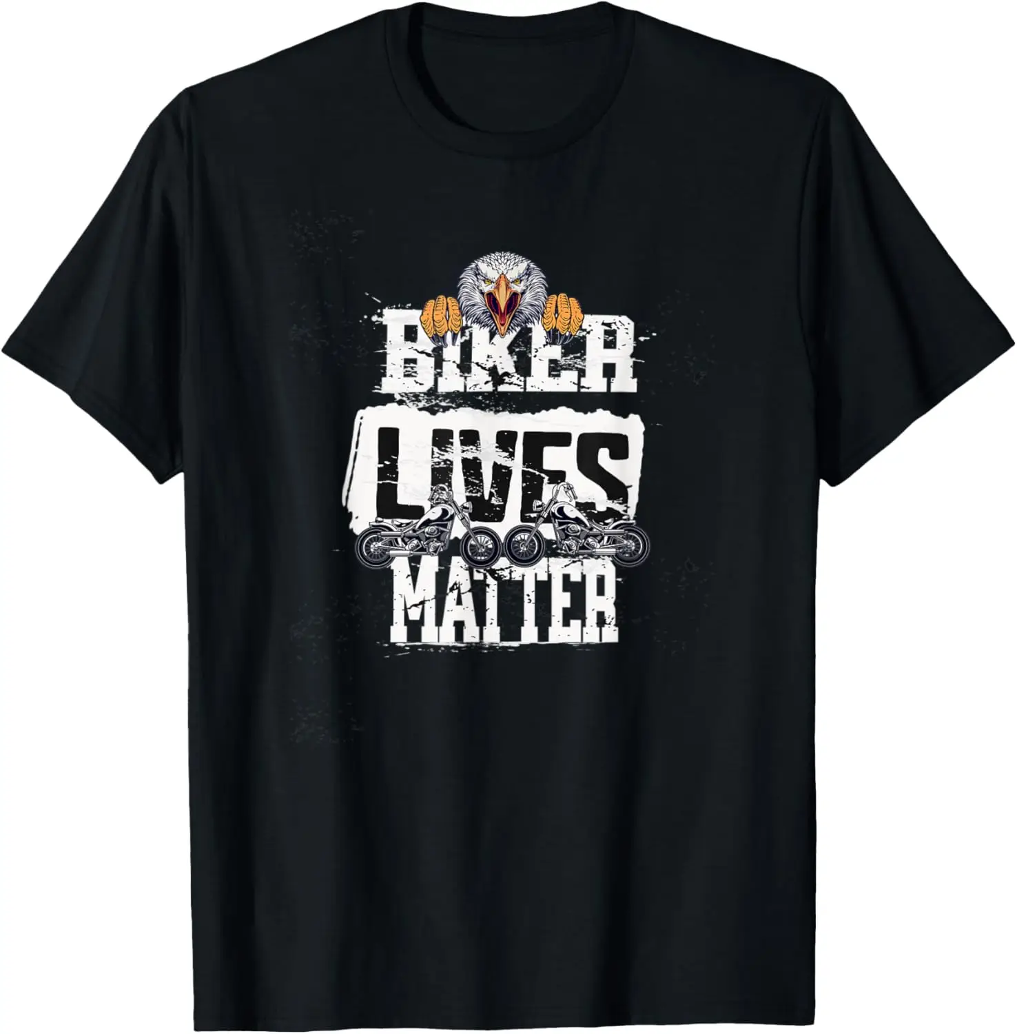 

Biker Lives Matter Motorcycle Quotes Eagle Distressed Retro T-Shirt Motorcycle
