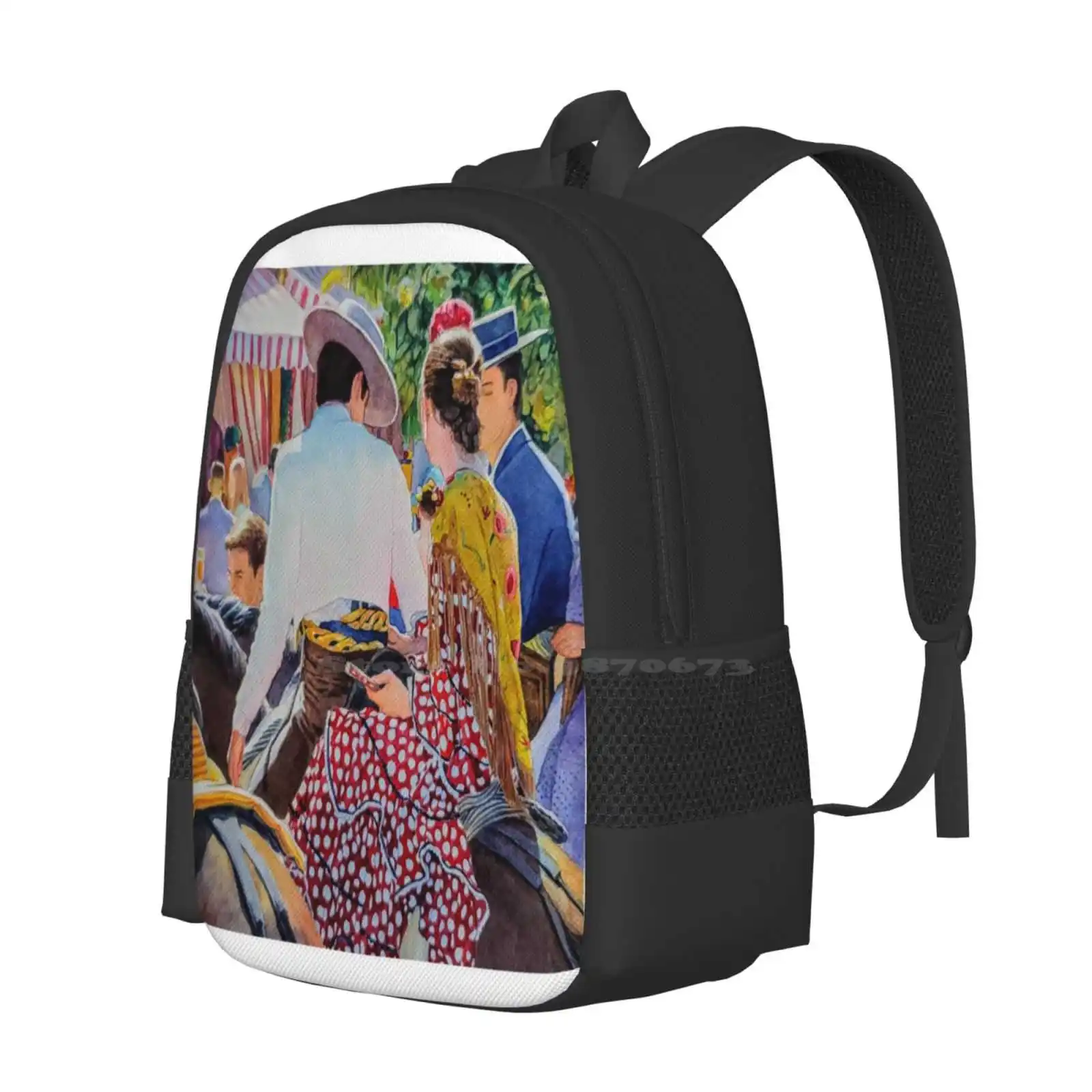 Friends In Seville Hot Sale Schoolbag Backpack Fashion Bags Seville Spain Flamenco Feria De Abril Sevilla Gitana Andalucia