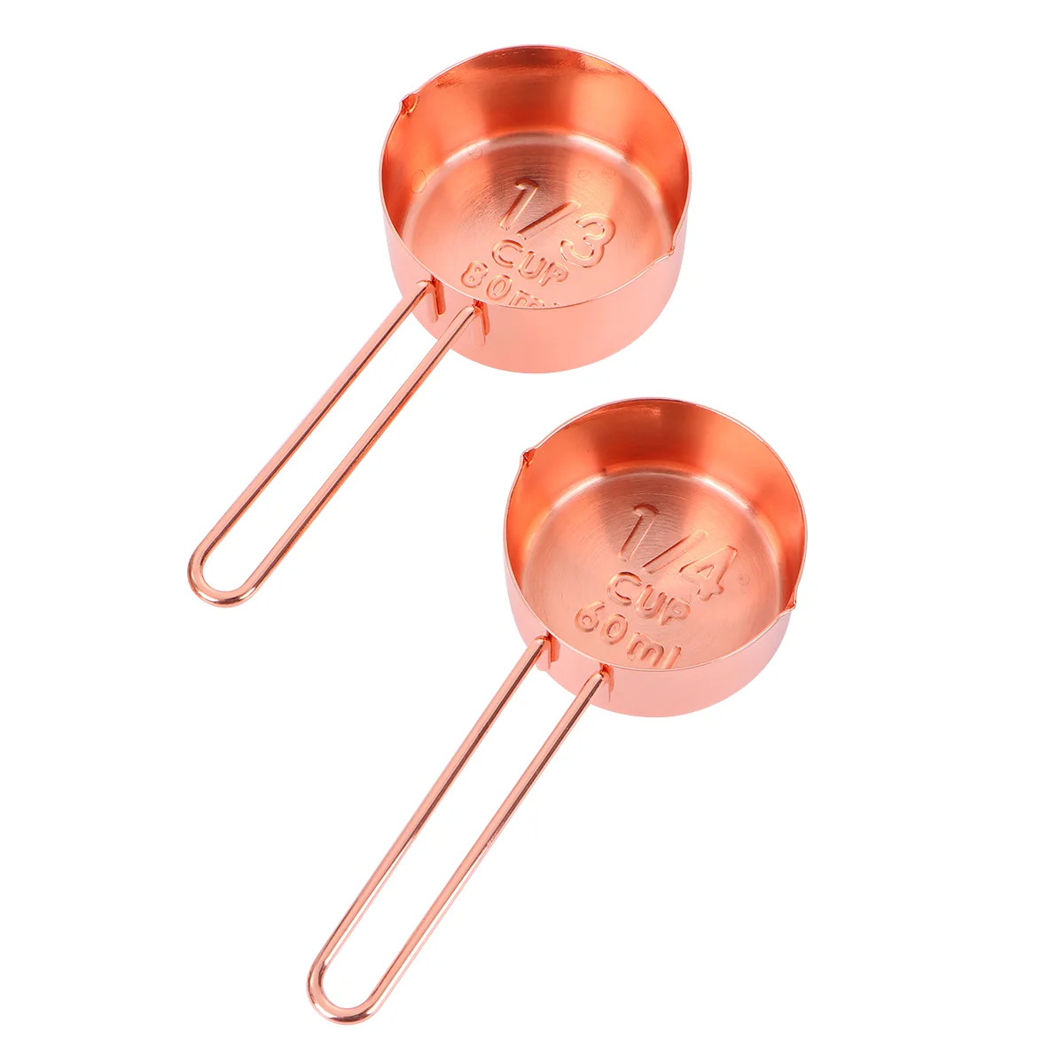 4PCS Stainless Steel Measure Cups Baking Use Measuring Cups Set Rose Gold Measuring Spoons for Baking Kitchen