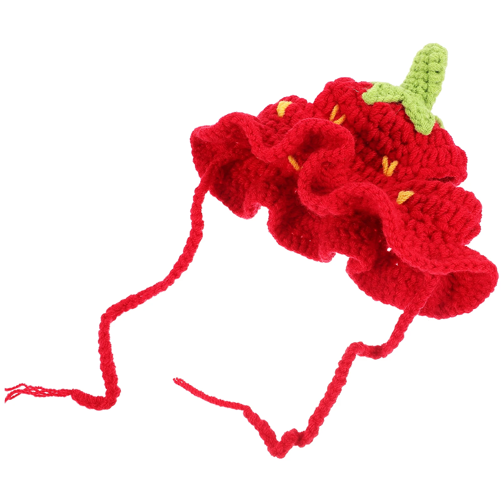 

Fruit Strawberry Hat Strawberries Birthday Hats for Dogs Yarn Cartoon Pet Costume