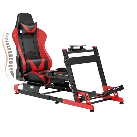 Sim Racing Cockpit with Seat Adjustable Driving Simulator Rig Headrest Lumbar Support for 16Nm Direct Drive Compatible PC PS5