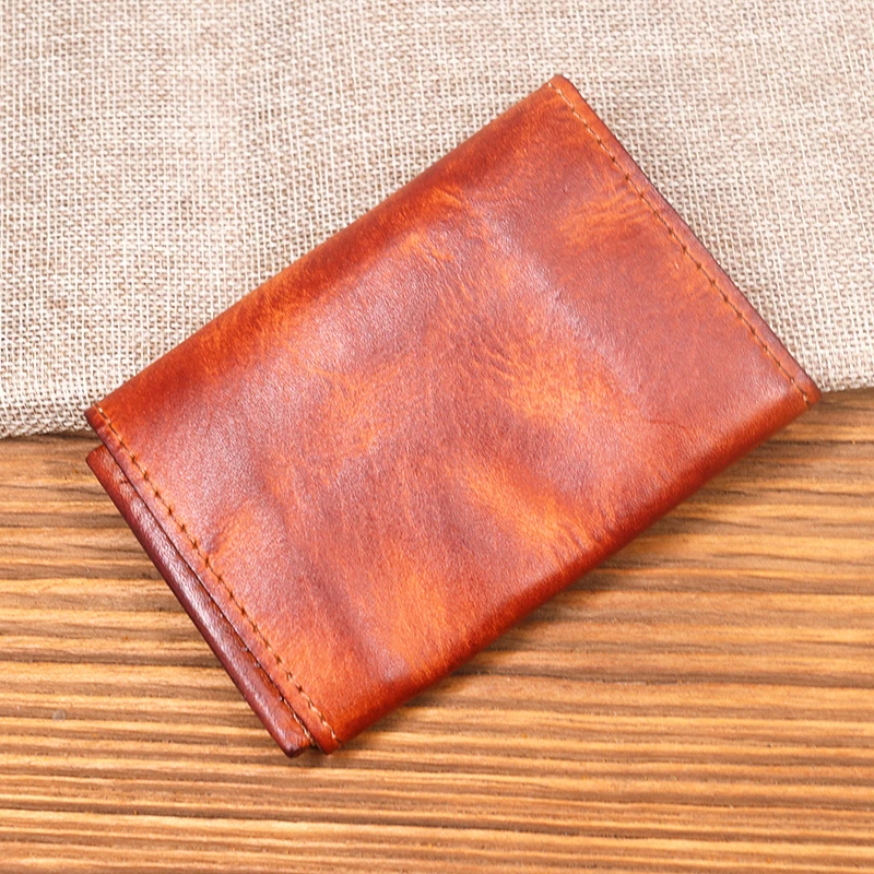 2021 Genuine Leather Wallet For Men Male Vintage Cowhide Short Small Men\'s Purse Card Holder Case Money Bag Man With Coin Pocket