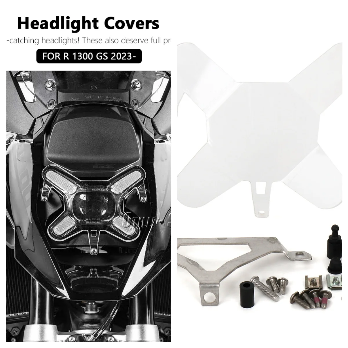 

Акриловая защита фар мотоцикла для BMW R1300GS 2023, прозрачная защита для фар, модифицированная крышка объектива, аксессуары для мотоциклов