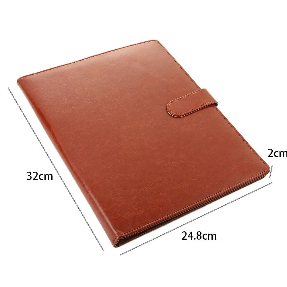 PU Leather Writing Pads Document Bag Business Card Holder A4 File Folder Business Folder A4 Clipboard Folder Manager Clip