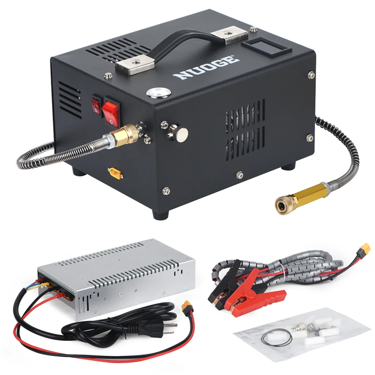 Pcp Air Compressor 4500Psi 30Mpa Powered by Car 12V Dc or Home 110V Ac W/Converter Paintball/Scuba Tank Compressor Pump