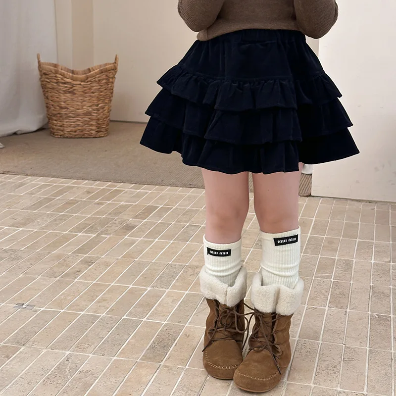 

Fashion Lace Cake Skirt Texture Cotton Pleated Half-body Skirt Boutique Clothing Simple Style 2025 Autumn New Fashion Girl