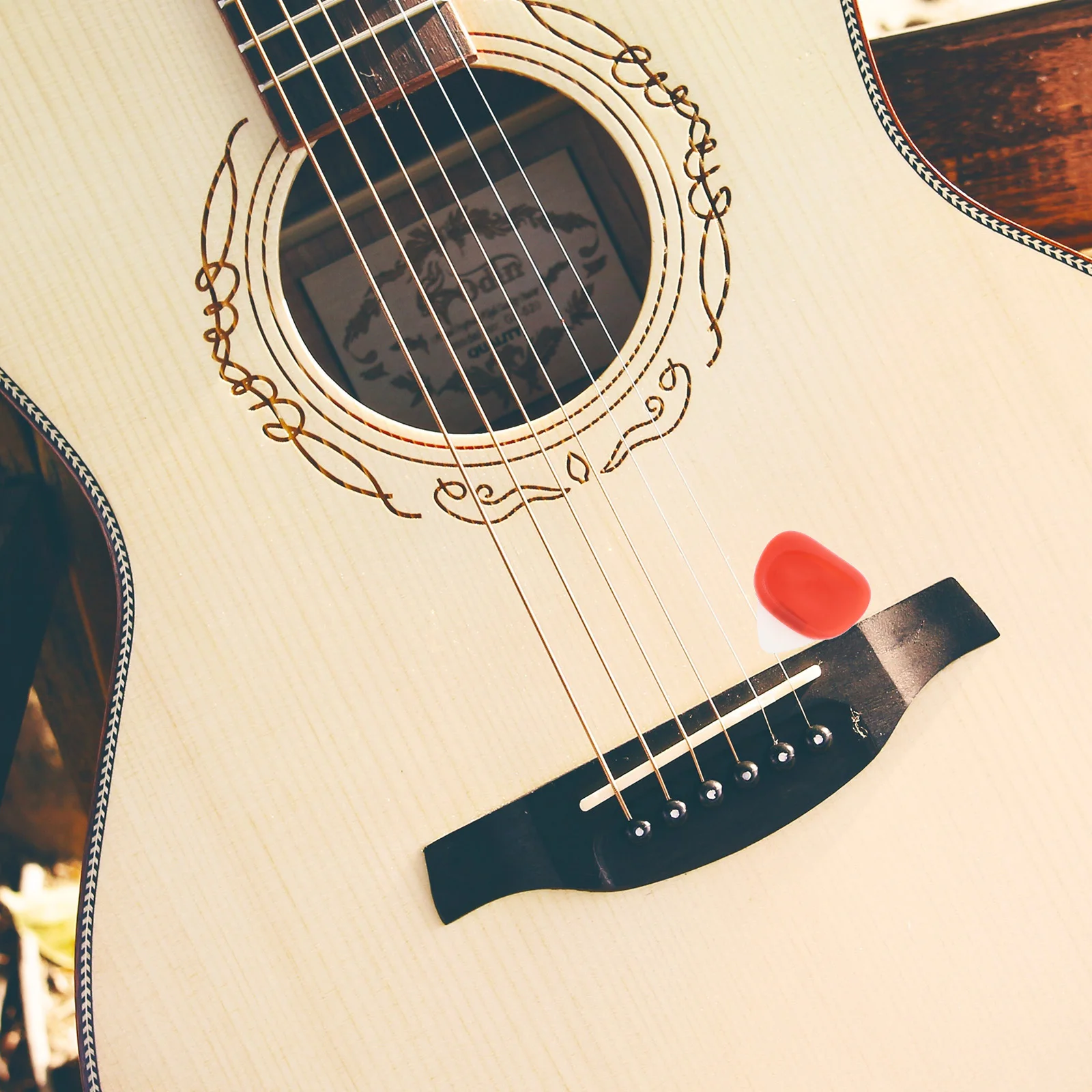

Guitar Pick Set Non Slip Picks Bass Non-slip Wooden Plectrums Red Accessories Finger Practice Supplies